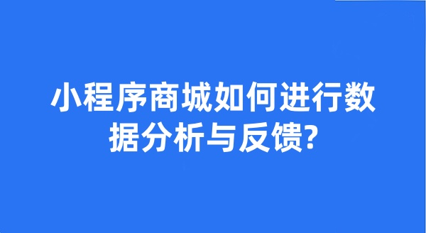 小程序商城如何进行数据分析与反馈?